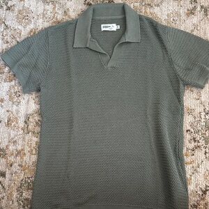 Wellen Olive Knit Polo Shirt